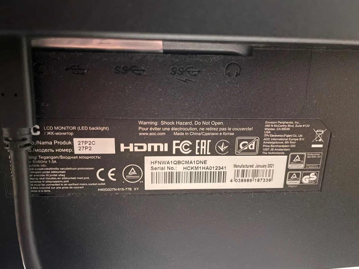 AOC 27” 1080p HD Monitor - Image 4