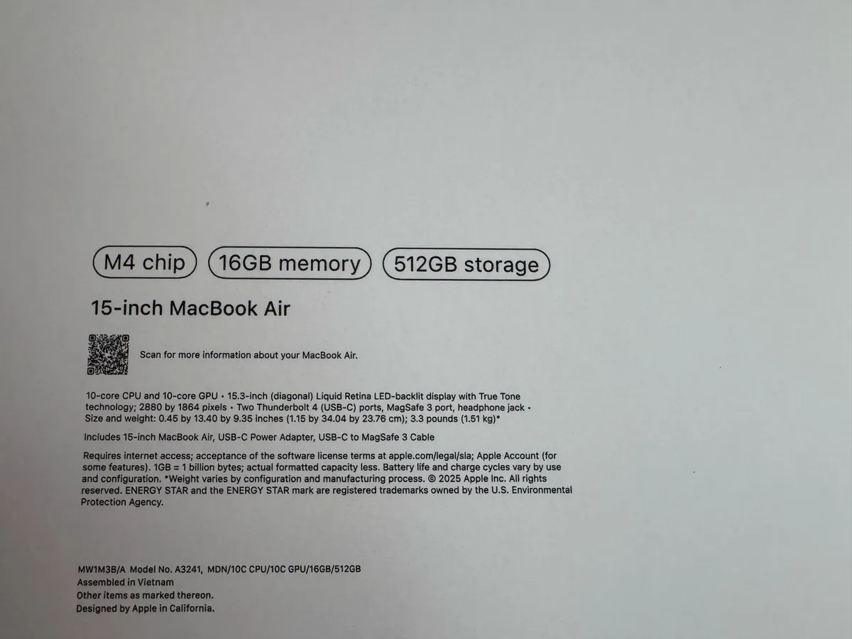 Brand New Sealed Apple MacBook Air 15 inch 16GB - Image 2