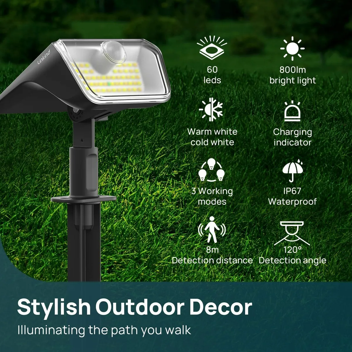 Dual Colour Motion Sensor Solar Light - IP67 - Image 2