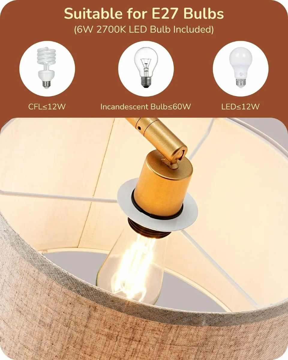 LED Floor Lamp 63 Standing with Adjustable Linen - Image 4