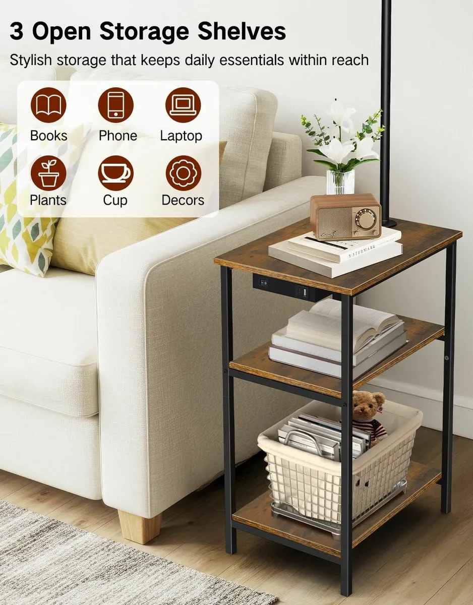 Floor Lamp with Table Remote Side Charging - Image 4