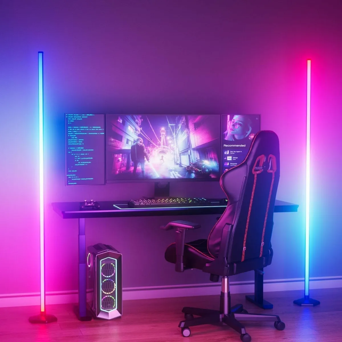 2 Pack Led Floor Lamp RGBIC Corner Lamps for - Image 1