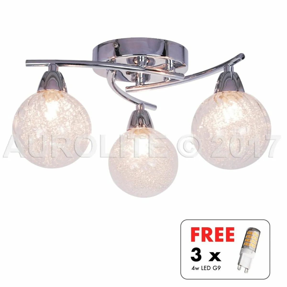 AL1031 BOLLA 3xG9 LED Semi Flush Ceiling Light - Image 4