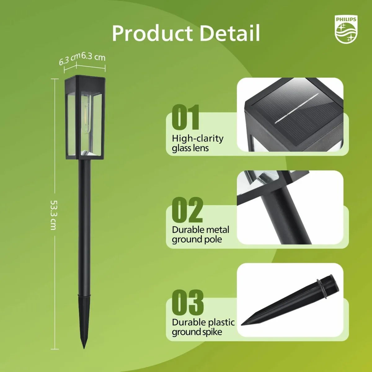 8 Packs Solar Pathway Lights Outdoor Glass Metal - Image 4