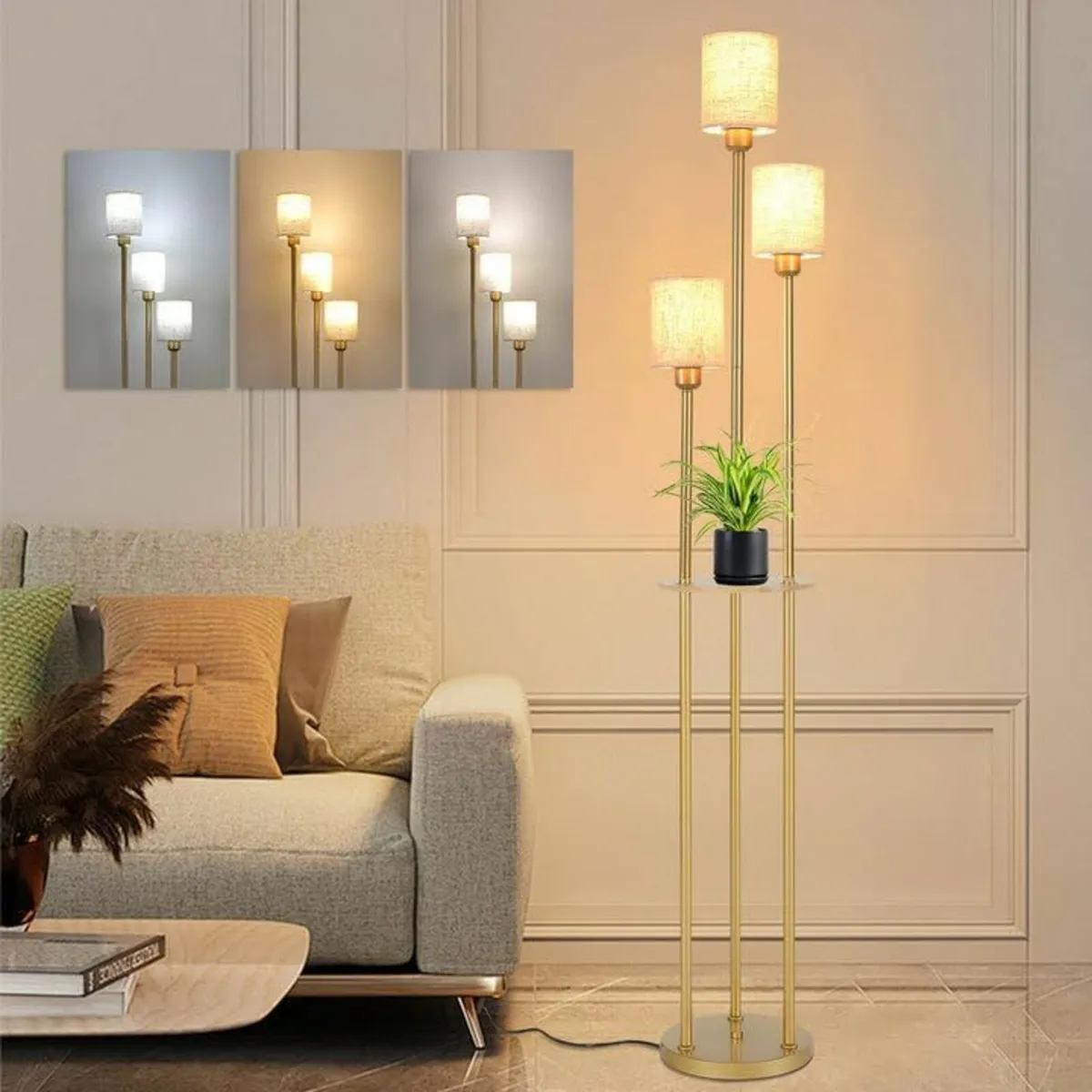 Modern Floor Lamps for Living Room 3-Lights LED - Image 1
