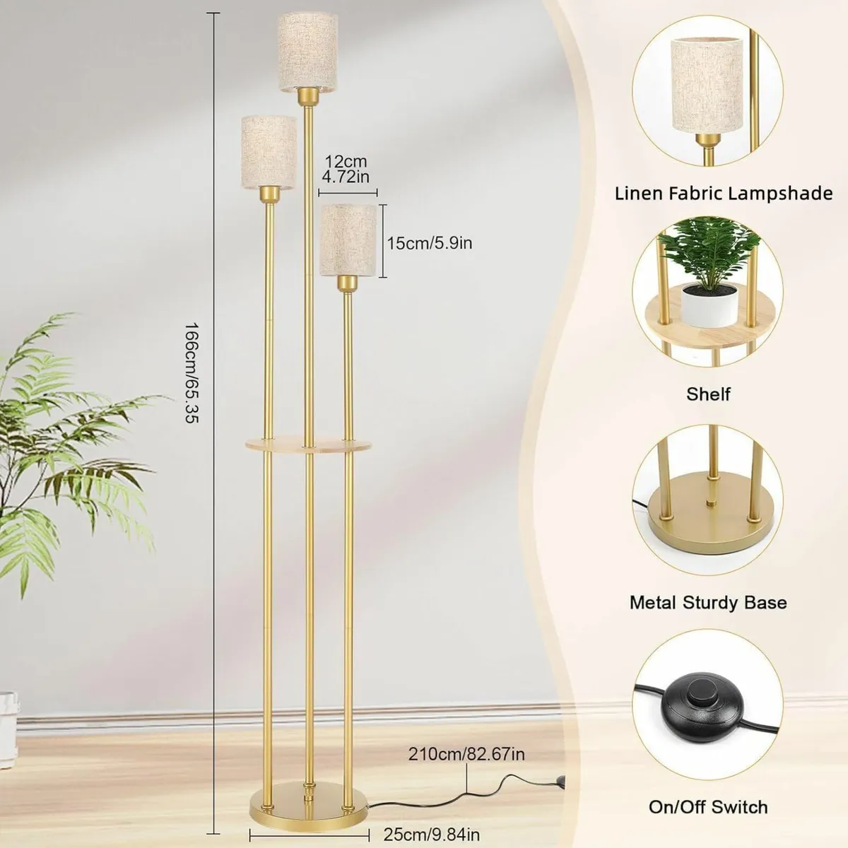 Modern Floor Lamps for Living Room 3-Lights LED - Image 4