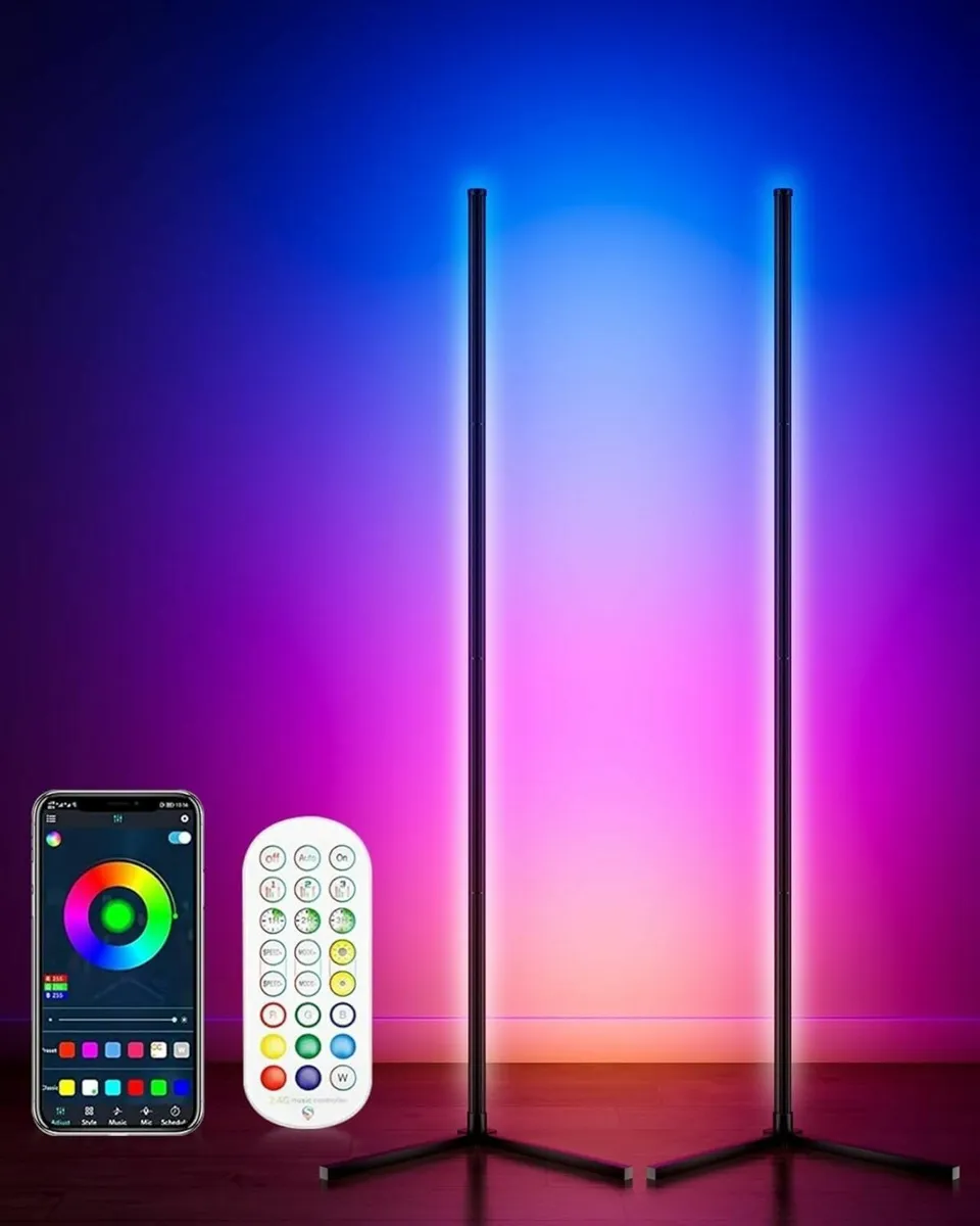 LED Floor Lamp 2PCS 64.5 RGB Corner Works with - Image 1