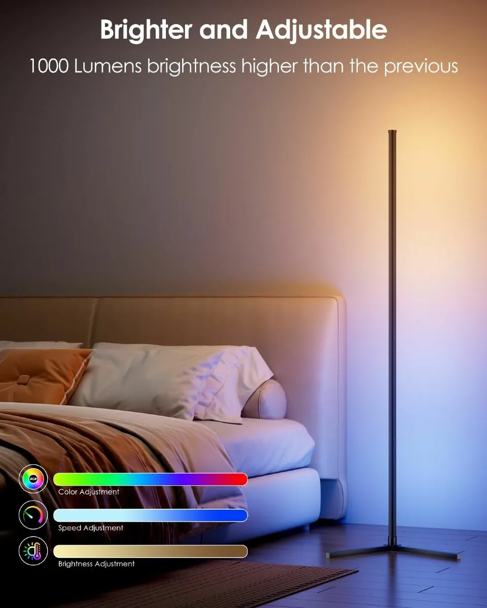 LED Floor Lamp 2PCS 64.5 RGB Corner Works with - Image 3