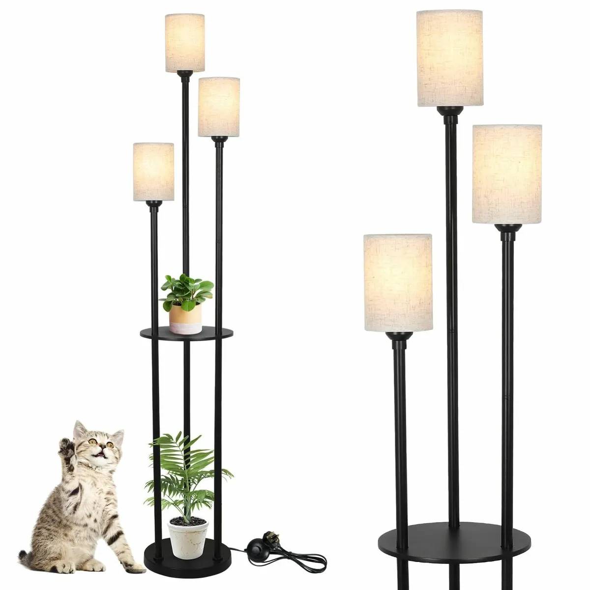 Floor Lamp with Shelves Modern Lamps for Living - Image 1