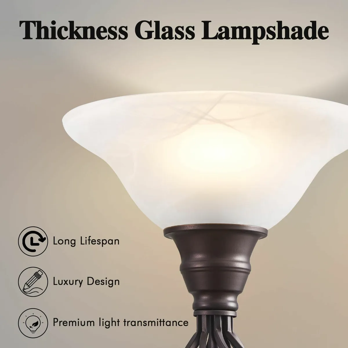 Torchiere Floor Lamp for Living Room LED Standing - Image 2