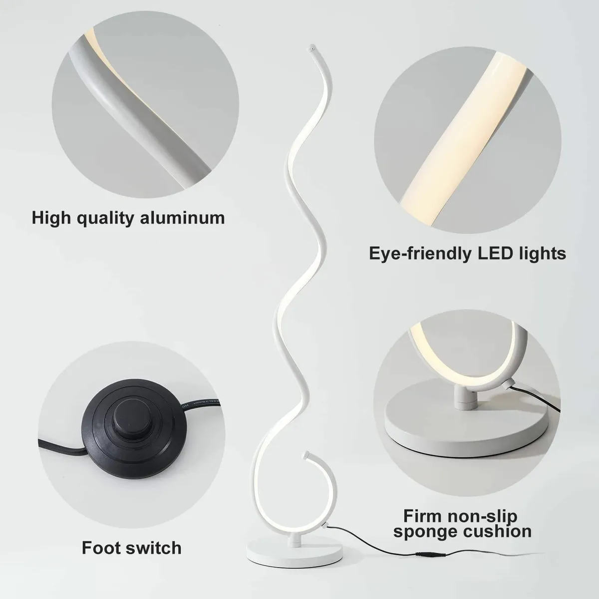 Spiral Floor Lamp 150CM 48W Modern Standing - Image 3