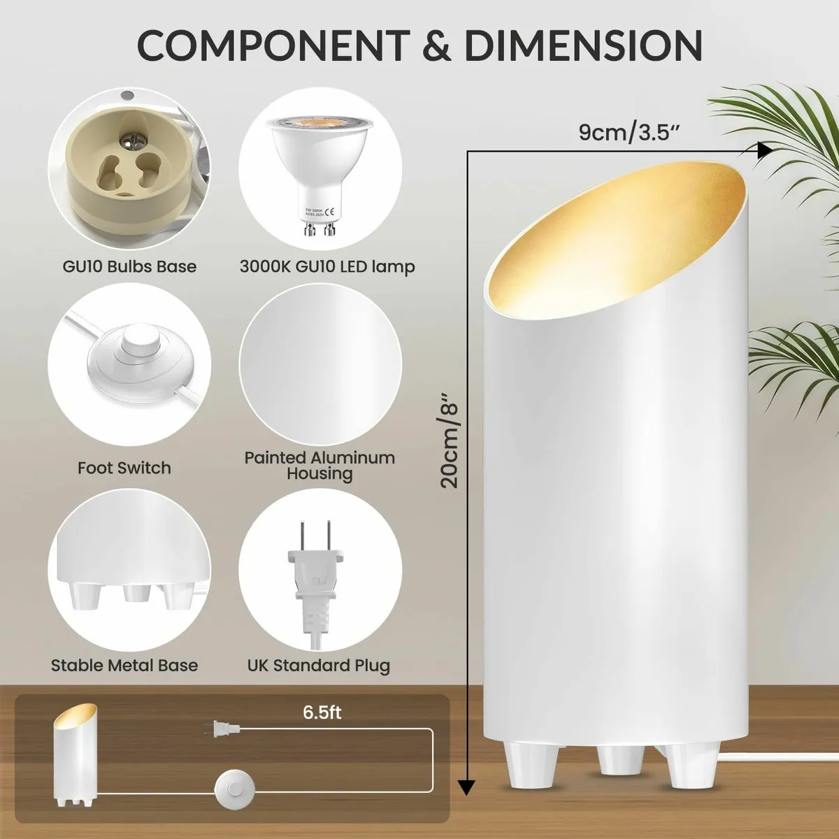 2 Pack Uplighting Indoor Floor Can Light 5W 3000K - Image 2