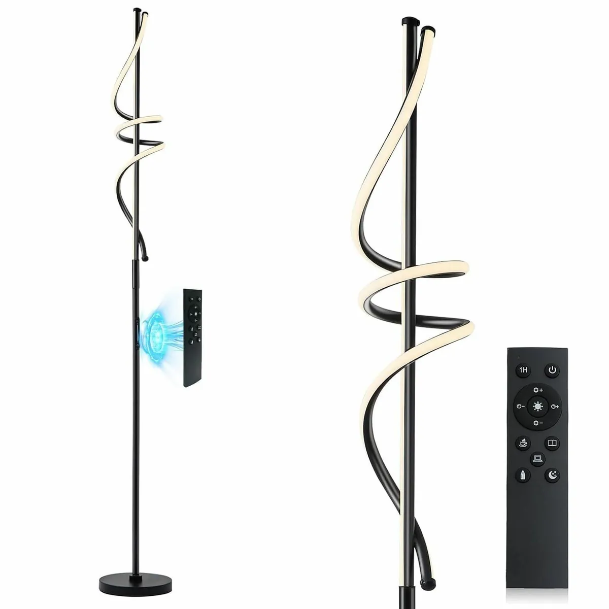 Spiral Floor Lamp LED Modern Dimmable Standing - Image 1