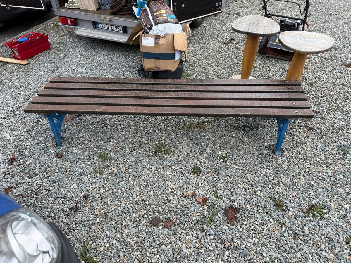 Metal Park Bench 8ft long - Image 2