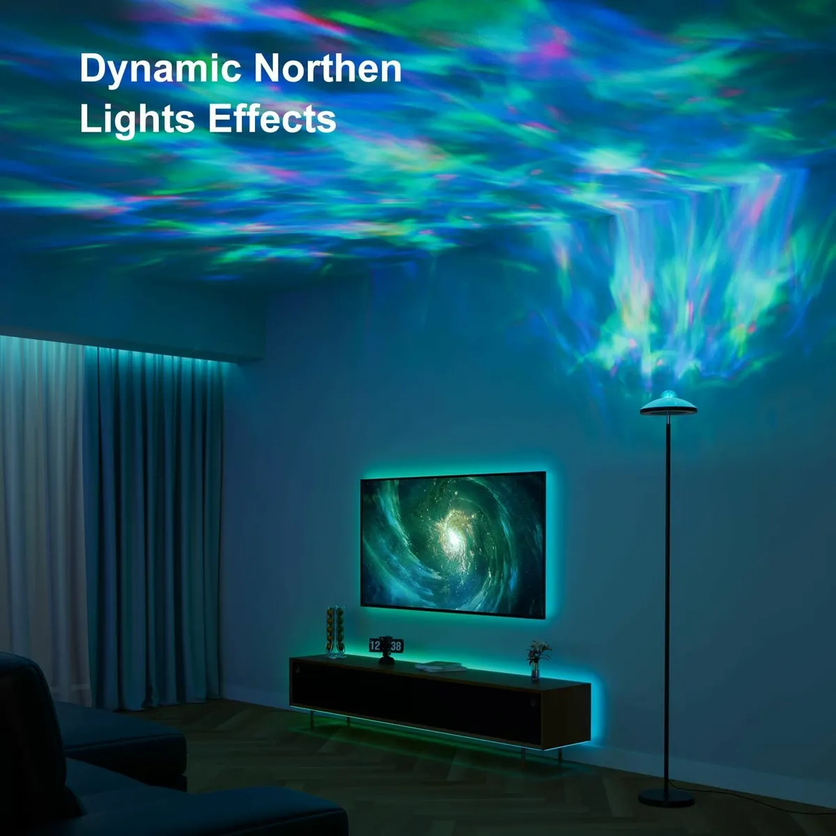 Uplighter Floor Lamp with Aurora Projector - Image 3