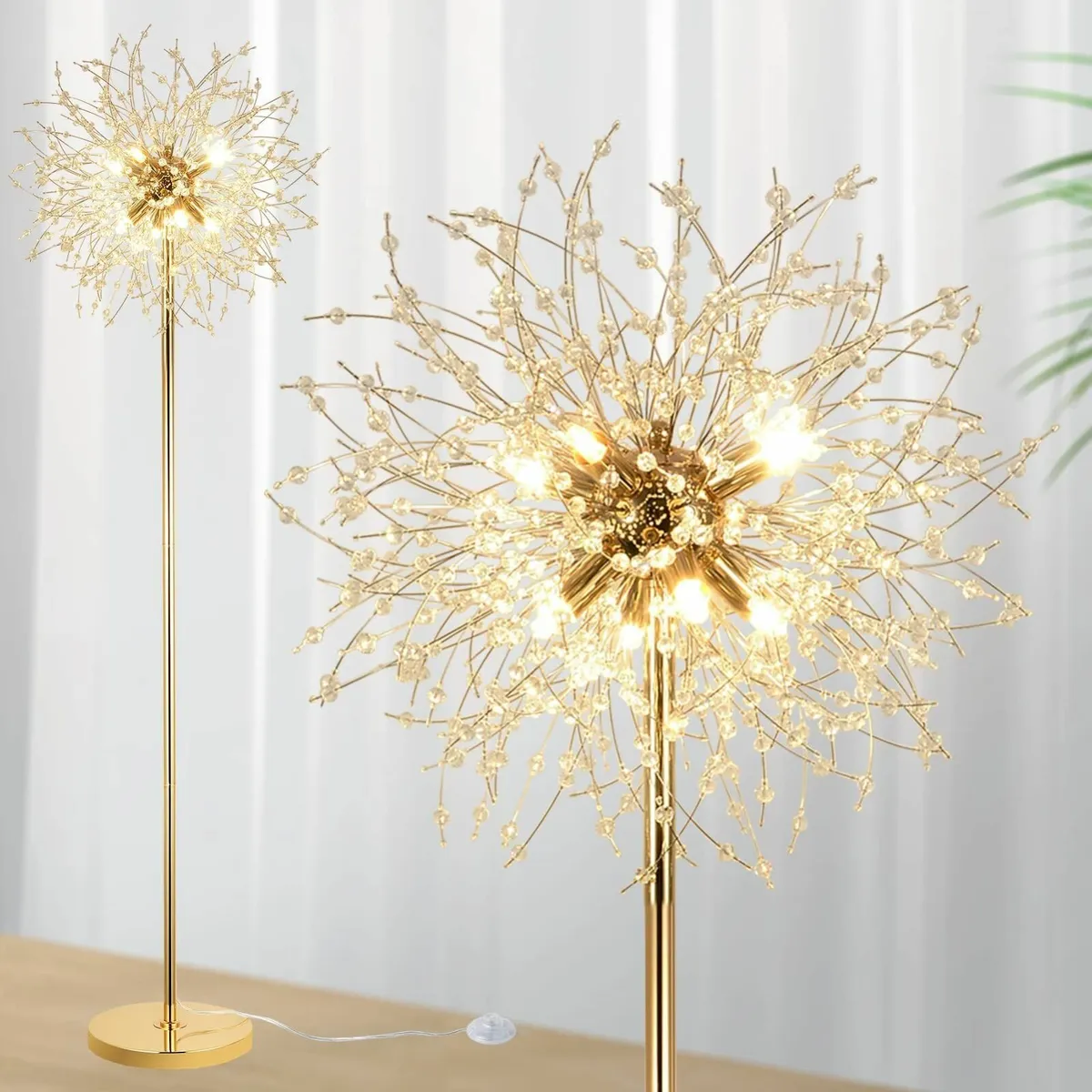 Modern Floor Lamp Golden Fireworks Crystal Lamps - Image 1
