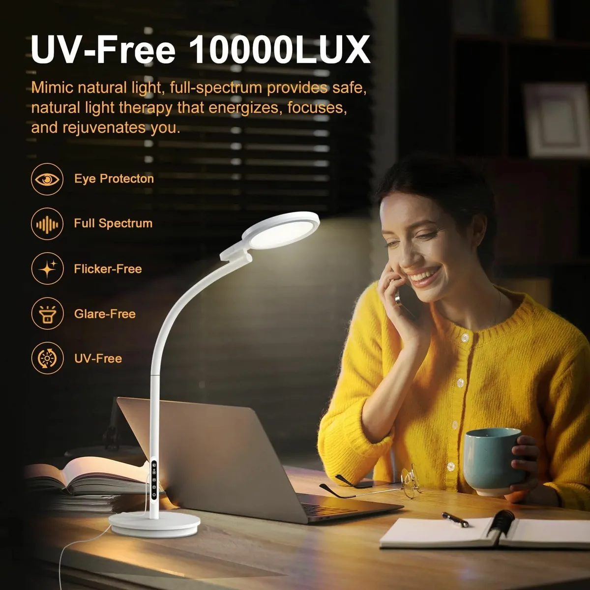 Floor SAD Lamp 10 000 Lux UV-Free Light Therapy - Image 2