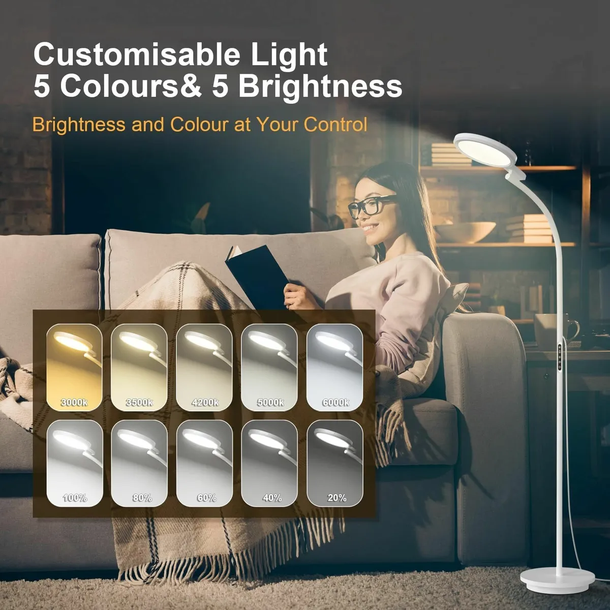 Floor SAD Lamp 10 000 Lux UV-Free Light Therapy - Image 3