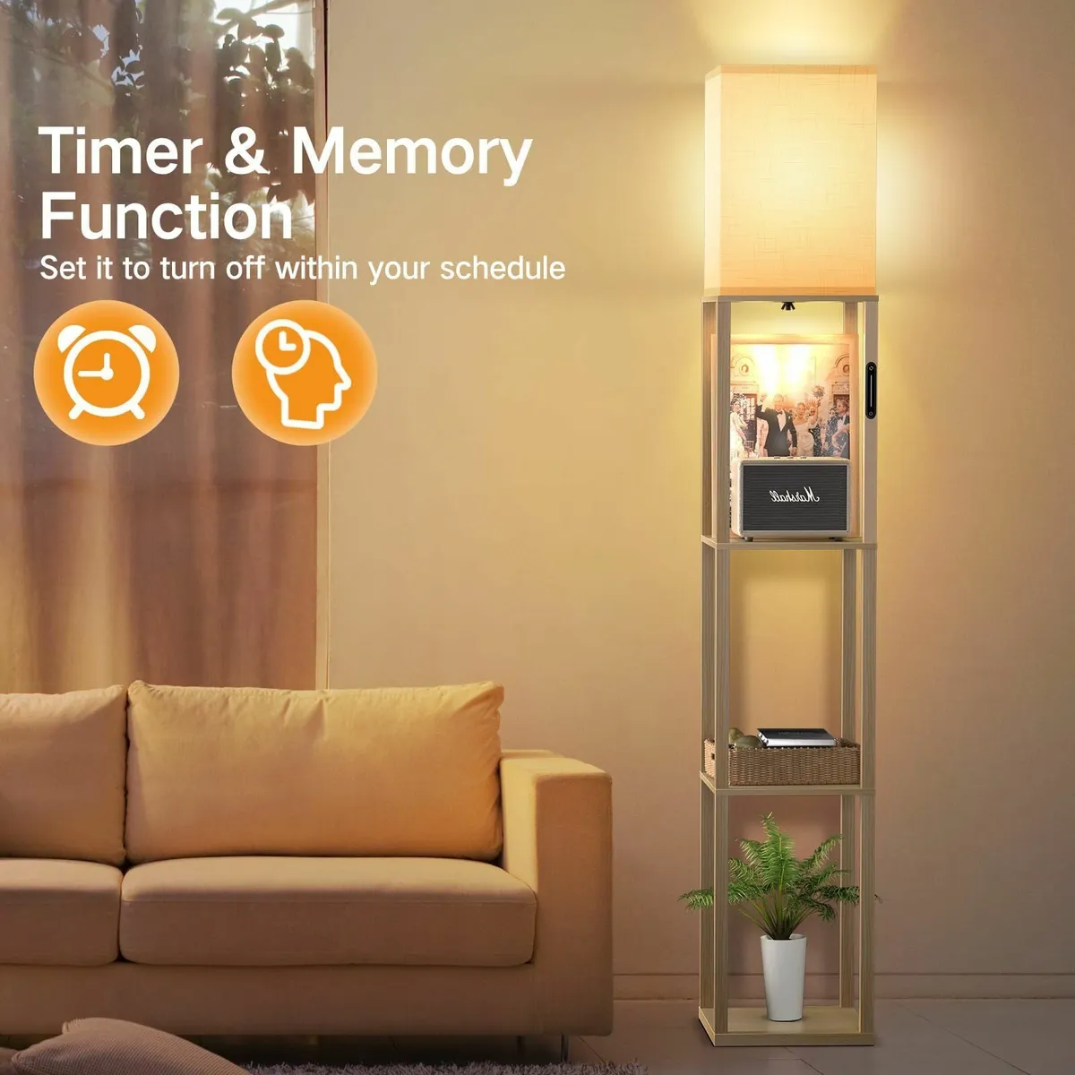 (Upgrade) Floor Lamp with Shelves Touch Control - Image 4