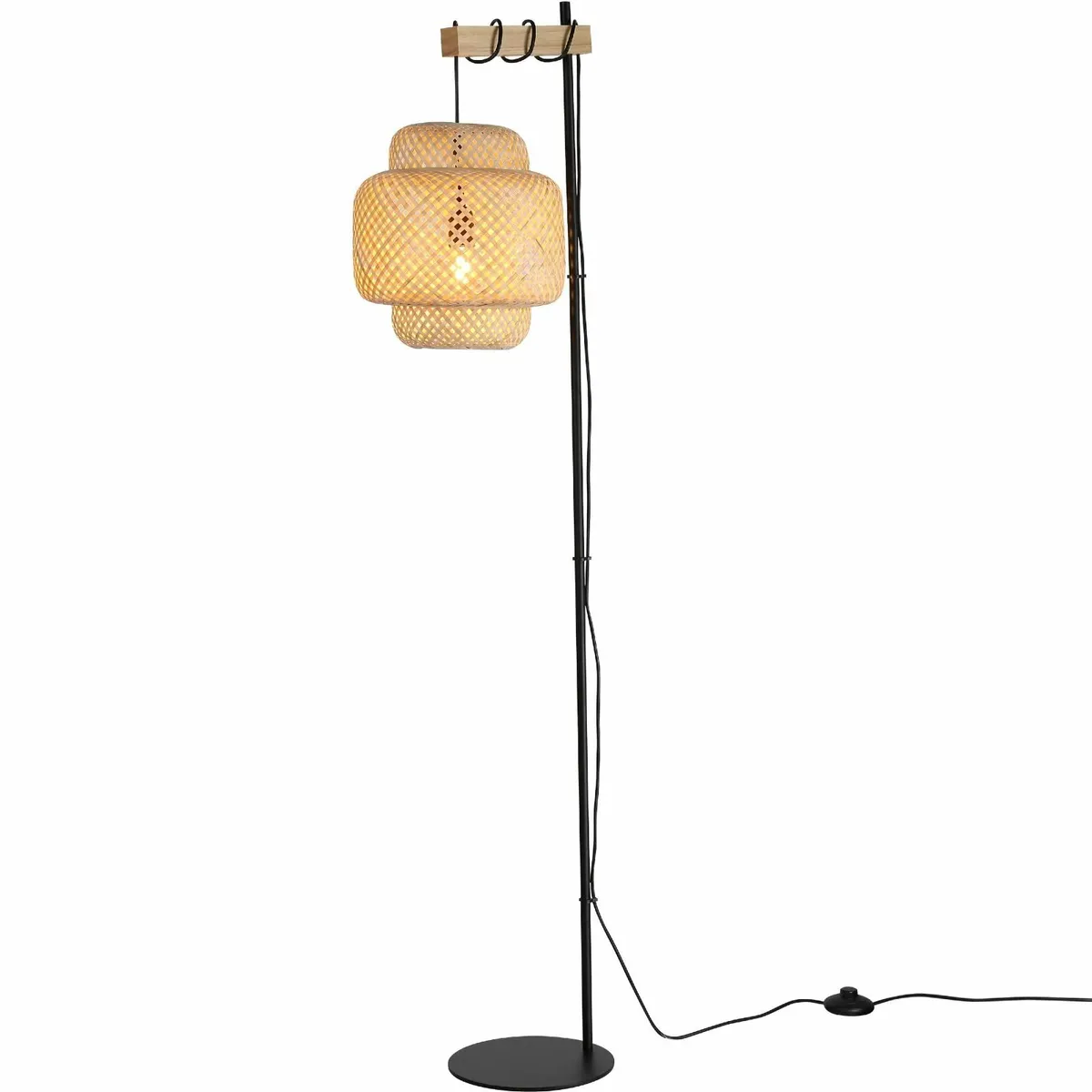 Boho Bamboo Floor Lamp for Living Room Industrial - Image 1