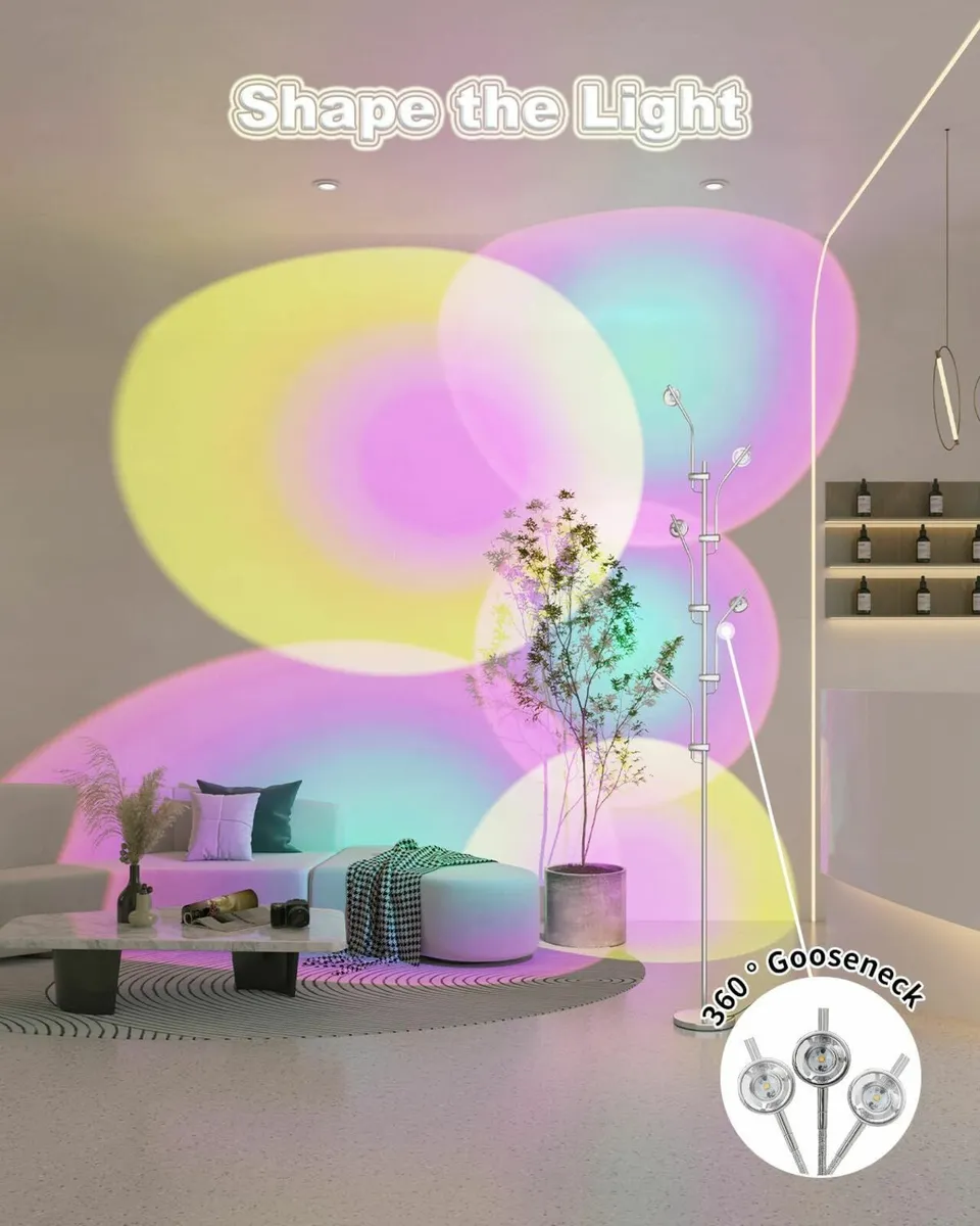 RGBW Halo Projector Floor Lamp - 4000K LED with - Image 4