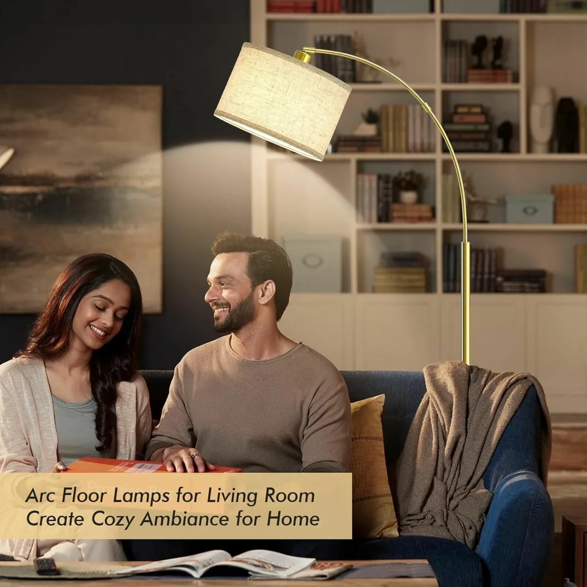 Arc Floor Lamp for Living Room Free Standing with - Image 2