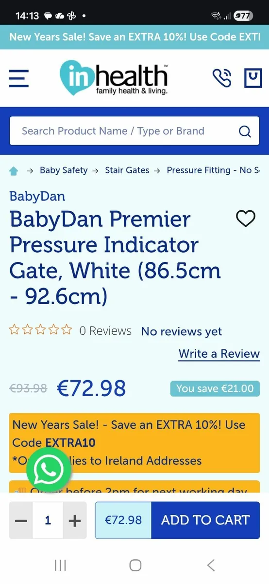 Stairs gate - no screws needed