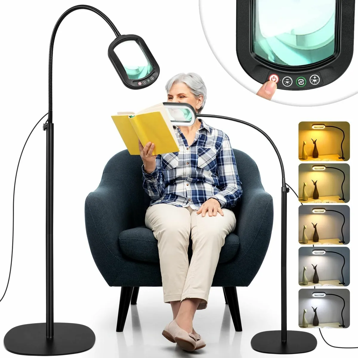 10X Rectangular Magnifying Glass with Light and - Image 1