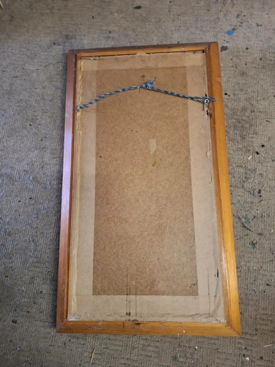 Old wooden rectangular mirror - Image 2