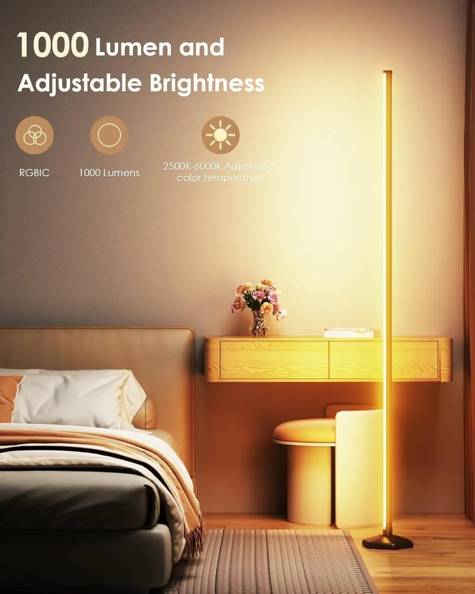 Corner Floor Lamp 2 Pack LED with App/Remote/Butto - Image 4