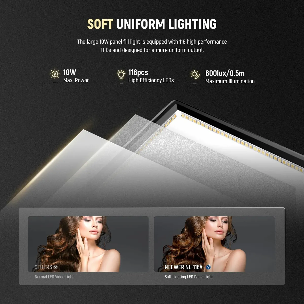 9 LED Video Light Panel Dimmable DSLR Camera - Image 2