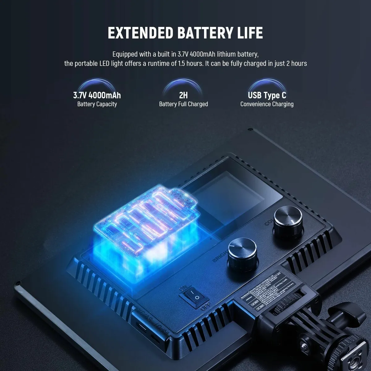 9 LED Video Light Panel Dimmable DSLR Camera - Image 4