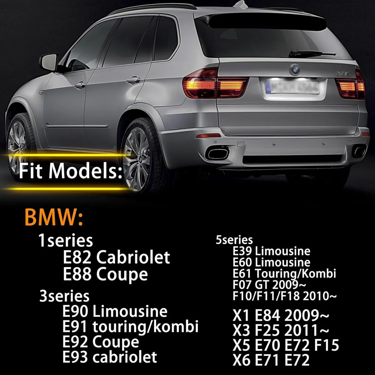 LED Number Plate Light for BMW E82 E88 E90 E91 E92 - Image 1