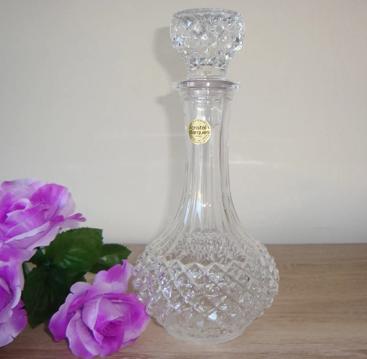 Crystal decanter with 4 glasses - Image 3