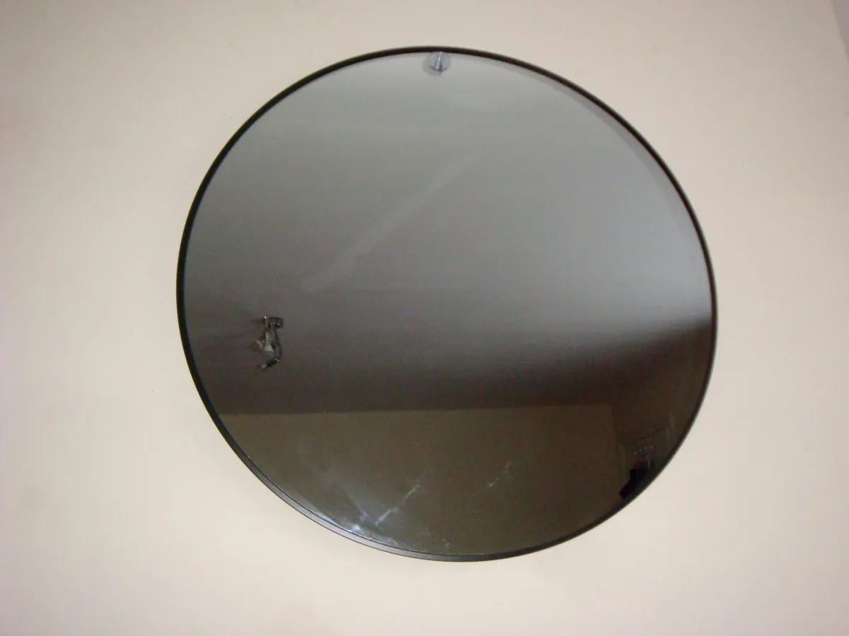 Mirror in thin black frame 80cm - Image 2