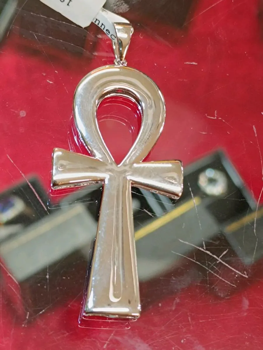 Ankh Cross / Tree of Life Silver Pendant - Image 2