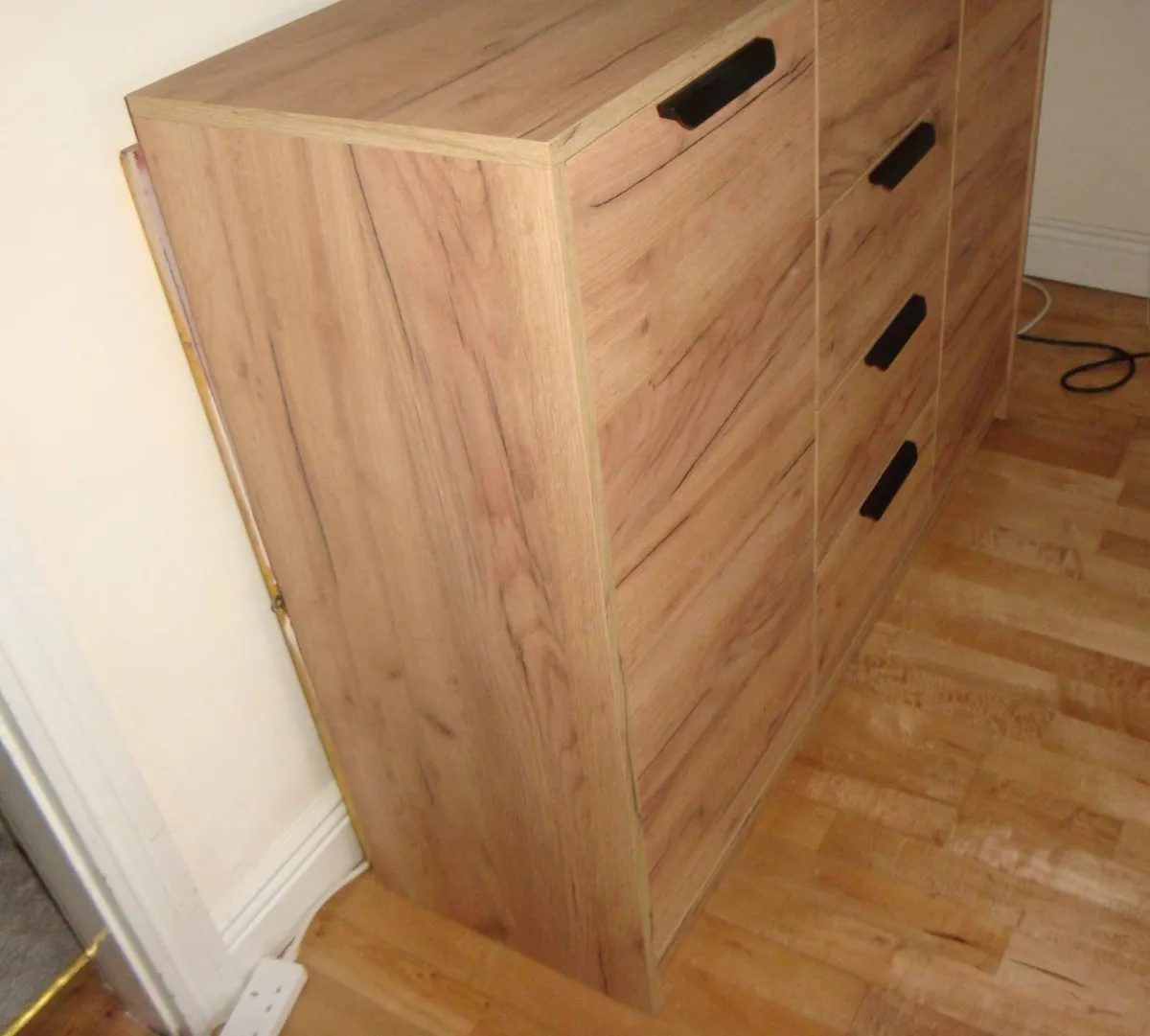Cabinet sideboard 2 doors 4 drawers natural oak - Image 2