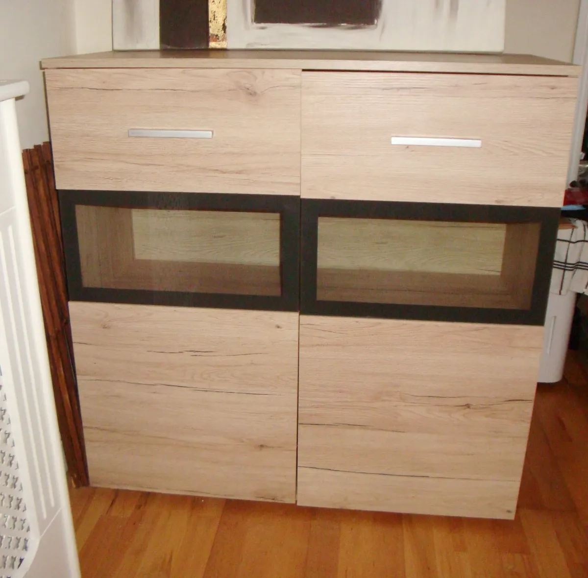 Sideboard cabinet storage with glass in doors - Image 1