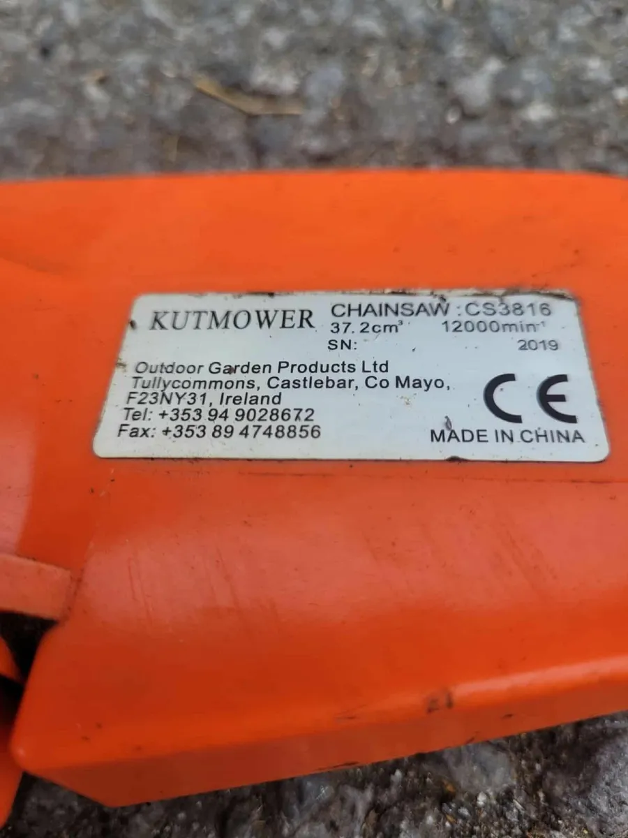 2019 kutmower Cs3816 chainsaw running 💯 - Image 3