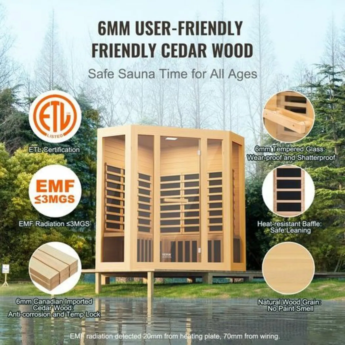 Far Infrared Wooden SaunaHome Sauna  3-4 people - Image 3