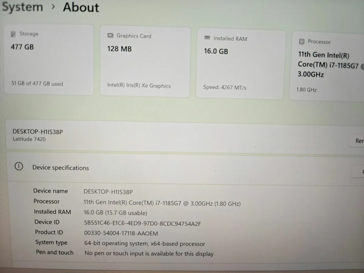 Dell Latitude 7420 | i7 vPro | 16GB | 512GB | 14" - Image 2