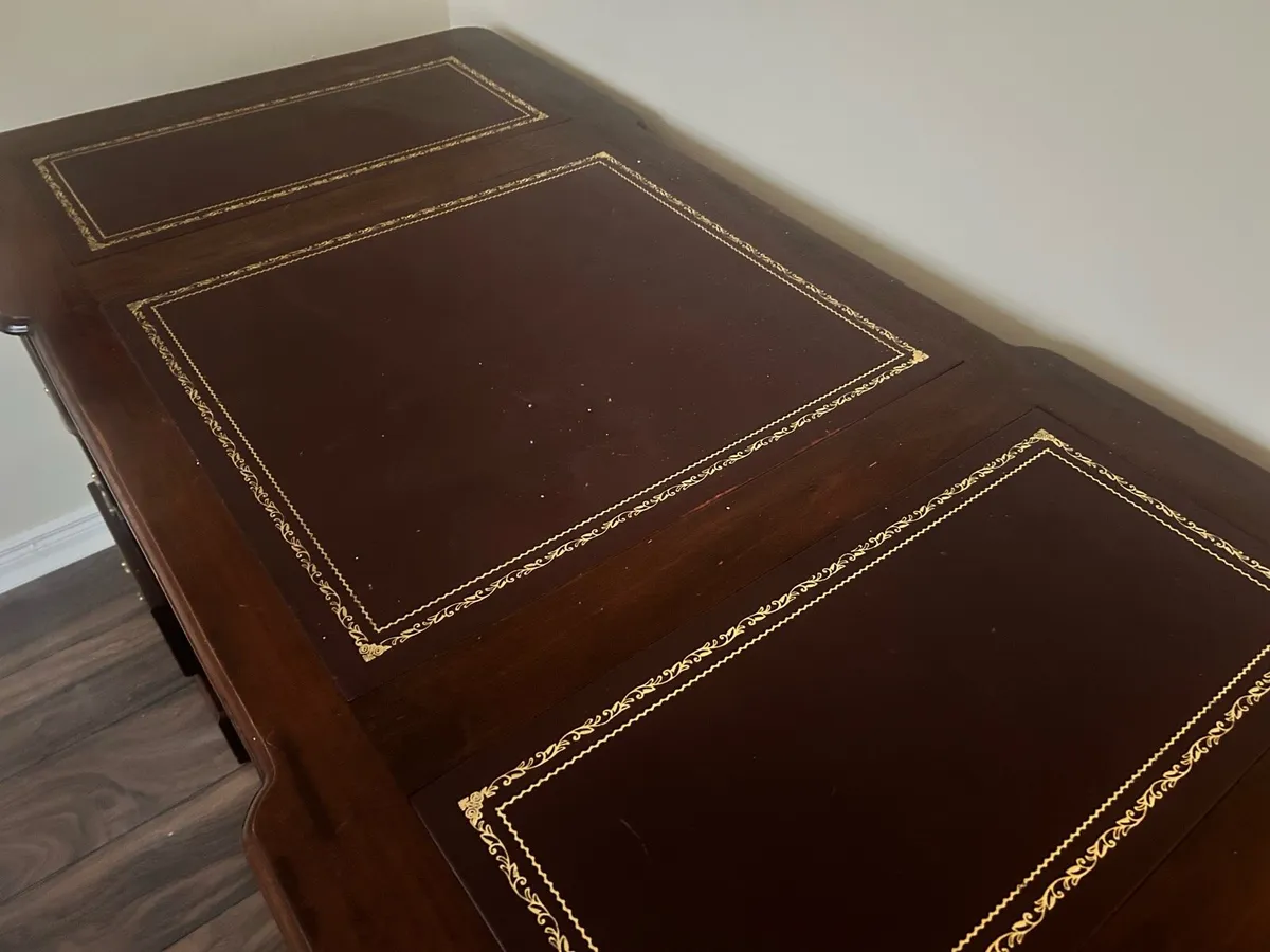 Antique Victorian Presidential Office Desk - Image 4