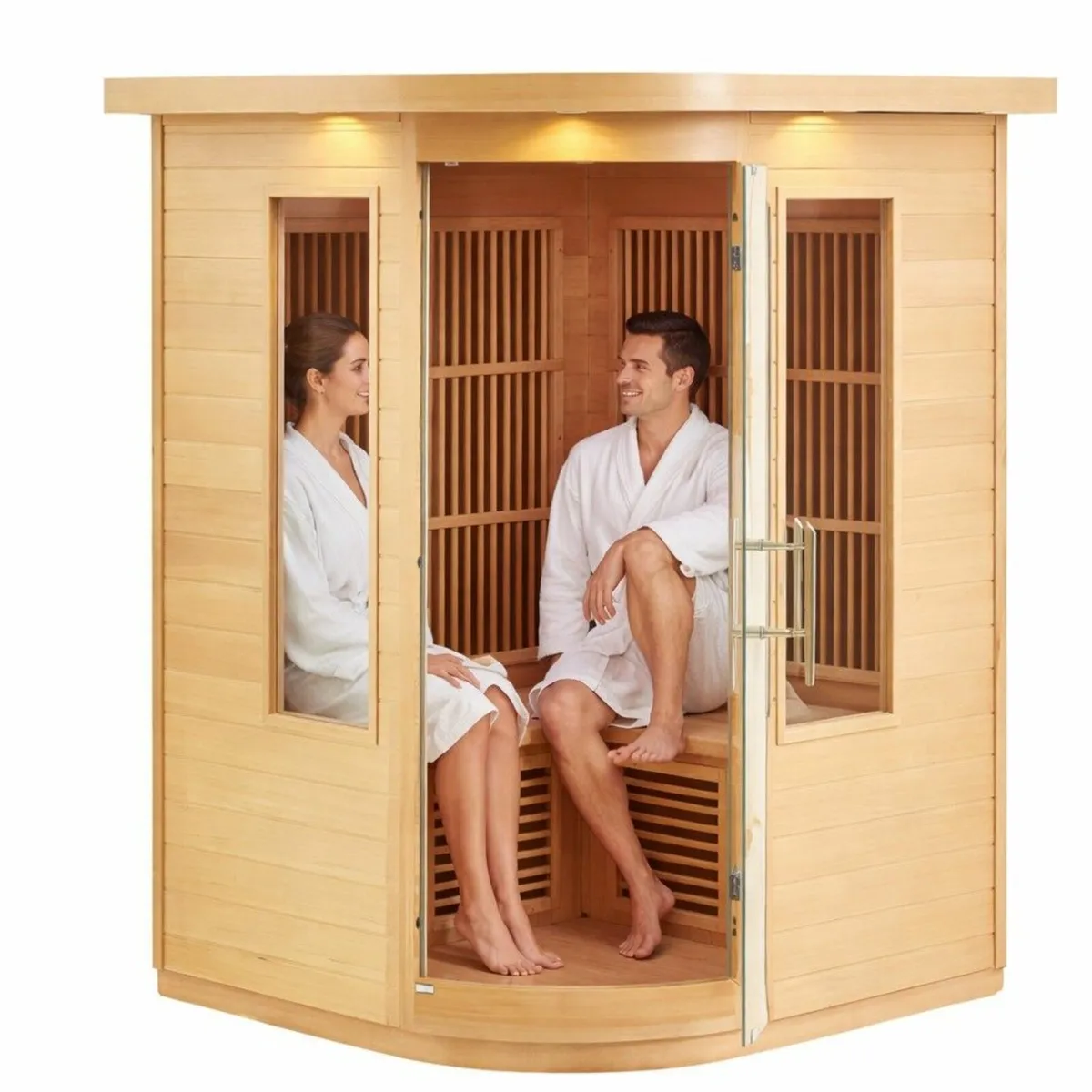 Far Infrared Wooden Sauna for 2 People – 2000W Ind - Image 1