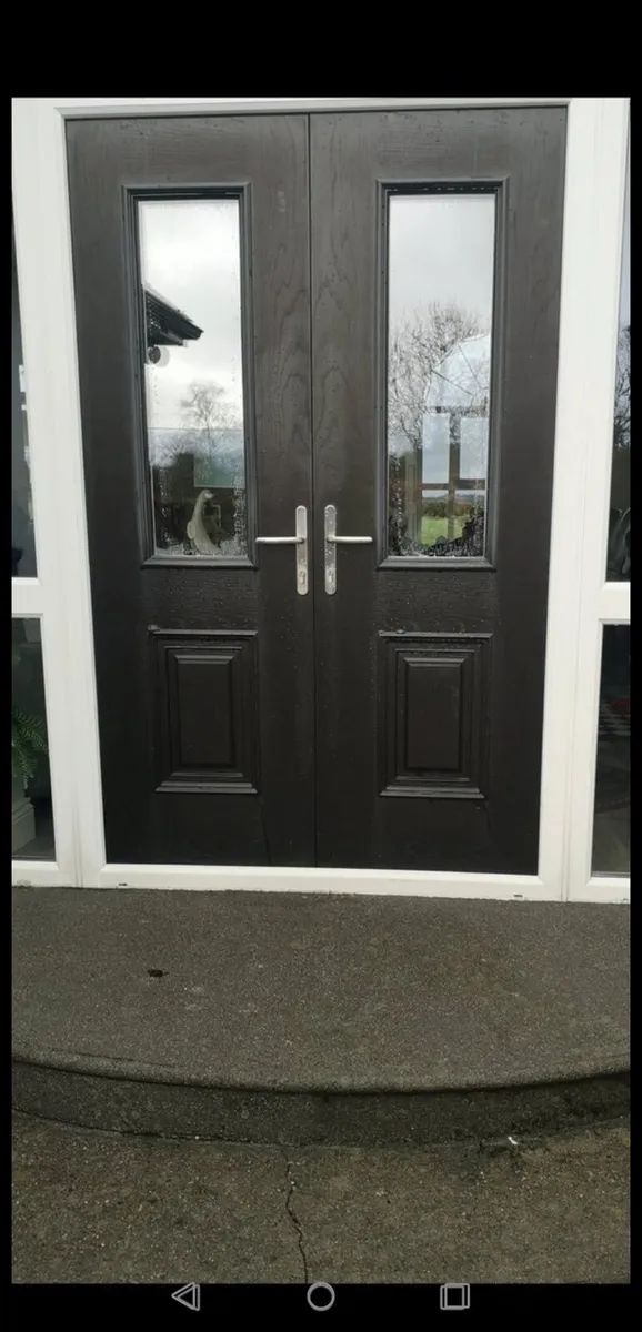 Pair of Black Palladio Double Doors - Image 1