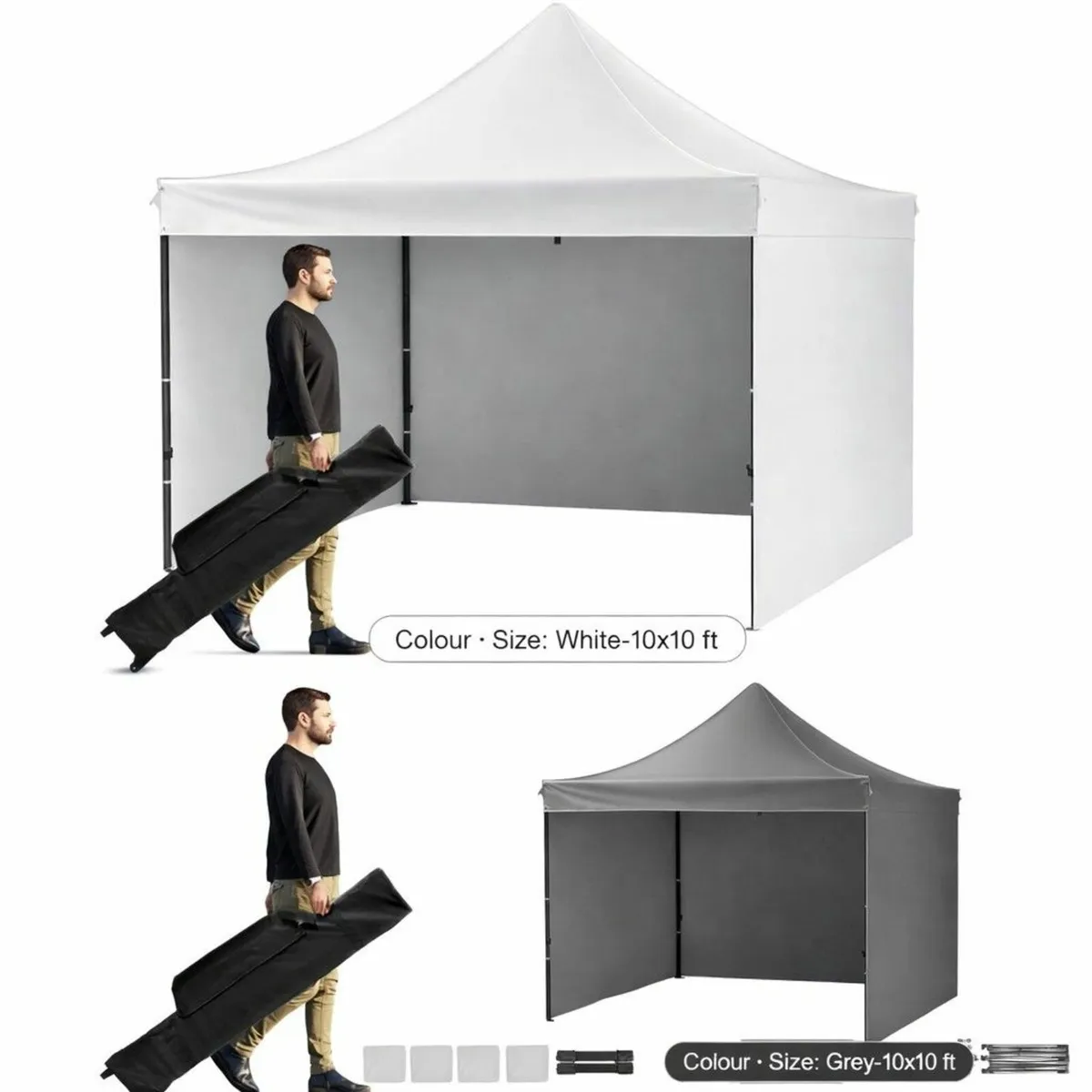 Gazebo Pop-Up Canopy Tent 10x10 ft with Sidewalls - Image 1