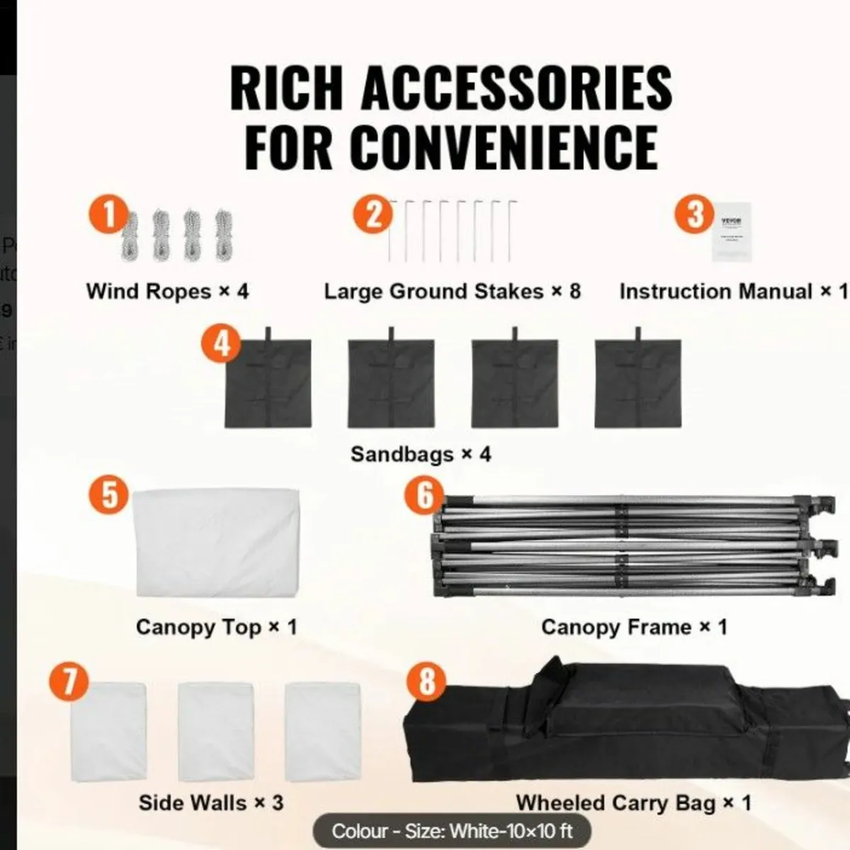 Gazebo Pop-Up Canopy Tent 10x10 ft with Sidewalls - Image 3