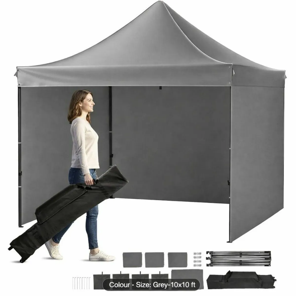 Gazebo Pop-Up Canopy Tent 10x10 ft with Sidewalls - Image 1