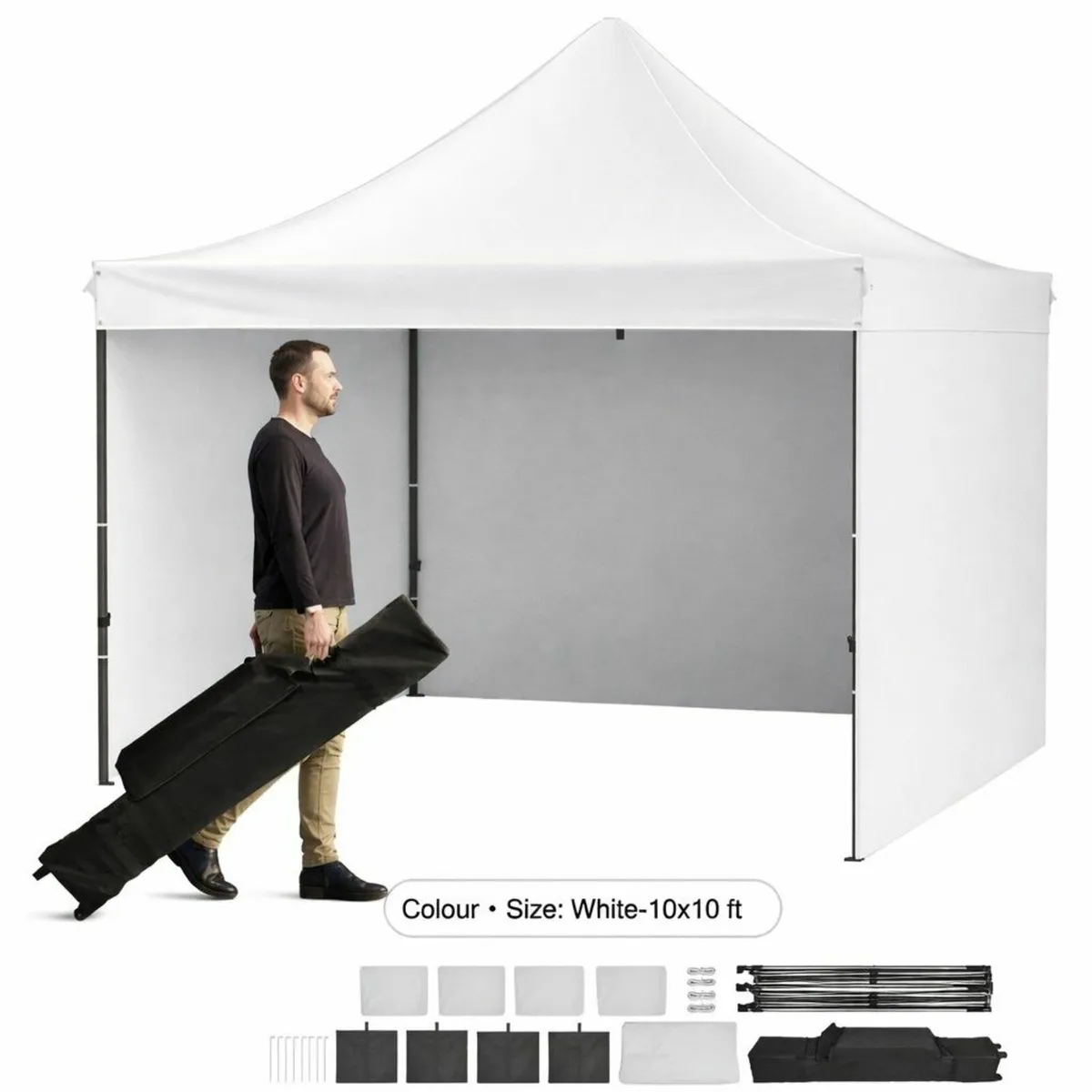 Gazebo Pop-Up Canopy Tent 10x10 ft with Sidewalls - Image 2