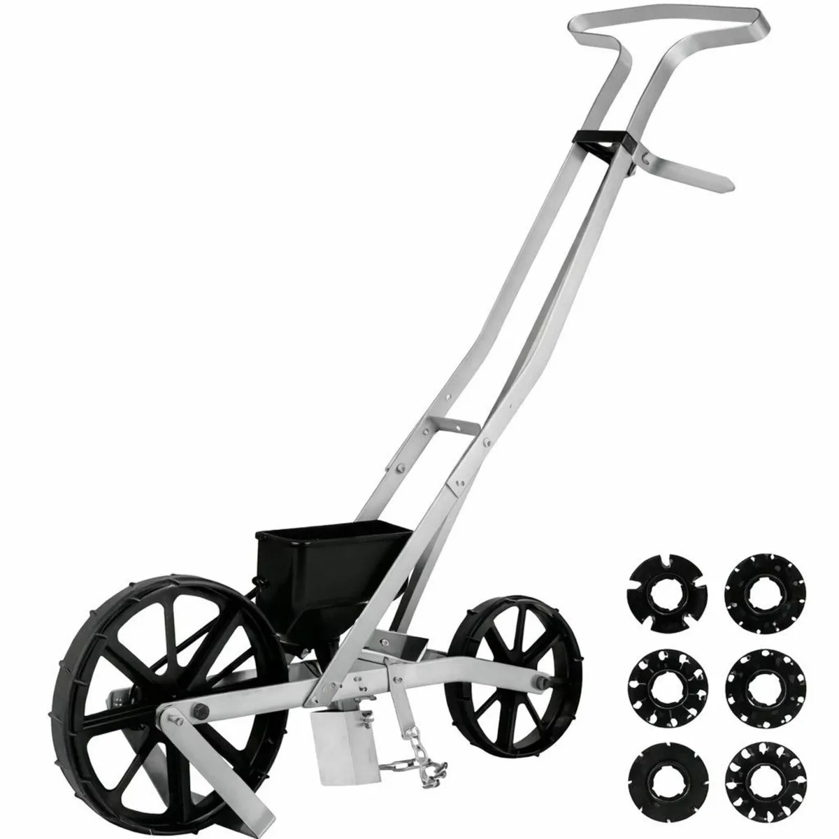 Garden Push Seeder Manual Metal Row Crop Planter w - Image 1