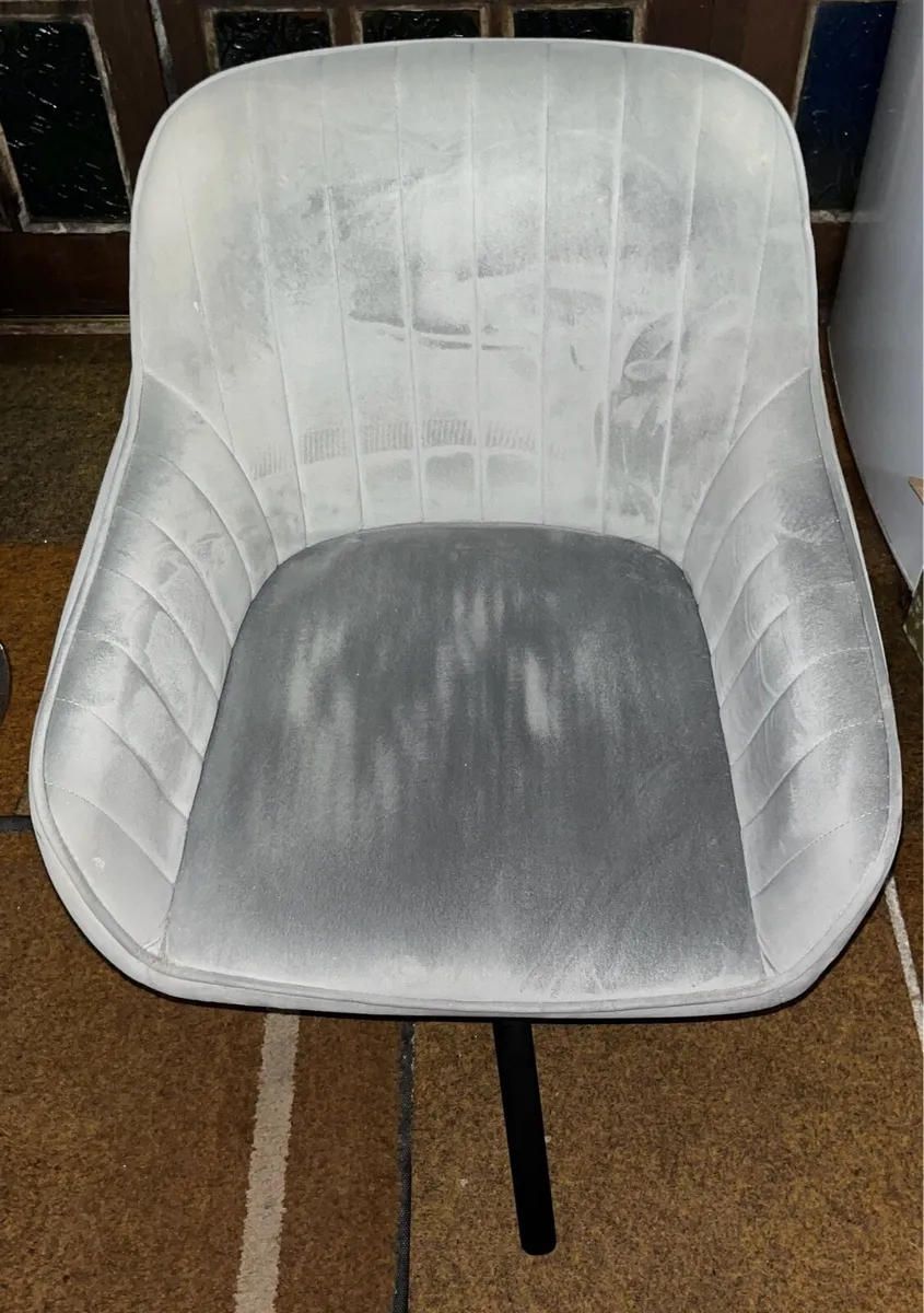 Grey Velour Swivel Chair - Image 2